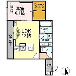Lacier 1LDKの間取図画像