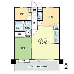 ライオンズマンション茅ヶ崎第2 2SLDKの間取図画像