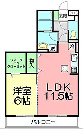 トネリコテラス1 1LDKの間取図画像