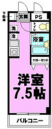 湘南abs ワンルームの間取図画像