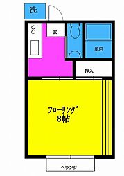 パル上屋敷 1Kの間取図画像