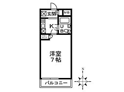 マリーンヴィラ湘南 1Kの間取図画像