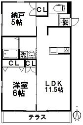 メゾンベール1 1SLDKの間取図画像
