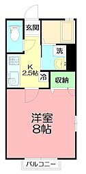 トレランツ 1Kの間取図画像