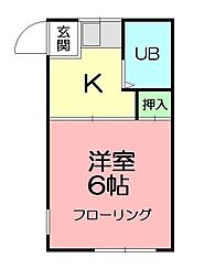 富士見台ハイツ 1Kの間取図画像