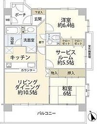 ダイアパレス茅ヶ崎浜之郷 2SLDKの間取図画像