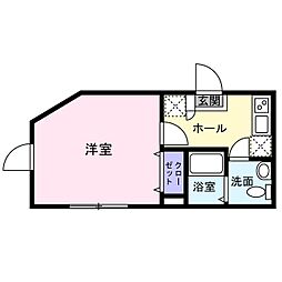 茅ヶ崎市萩園アパート 1Kの間取図画像