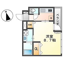 レガシープレイス湘南 1Kの間取図画像