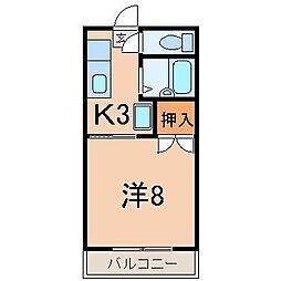 ネクシス八木田 1Kの間取図画像