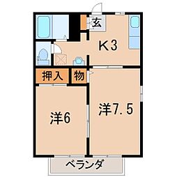 アークガーデンA 2Kの間取図画像