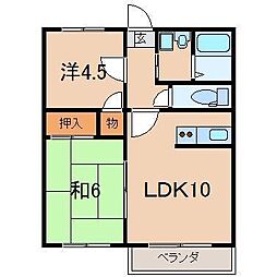 ゼルコウバ 2LDKの間取図画像