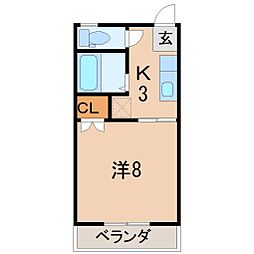 ジュマベール桑折 1Kの間取図画像