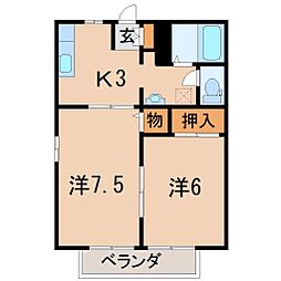 アークガーデンB 2Kの間取図画像