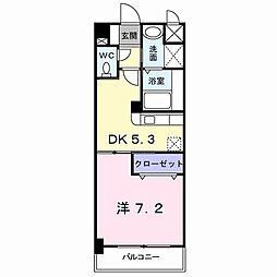 ハミングバード上吉田 1DKの間取図画像
