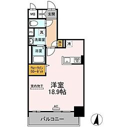 シズカビルディング白銀 ワンルームの間取図画像