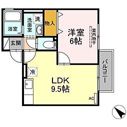 セジュールイトー 1LDKの間取図画像
