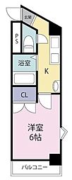 ビブレ城野 1Kの間取図画像