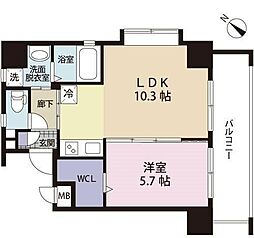 アイランドコート別院 1LDKの間取図画像