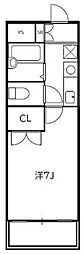 日神パレステージ九工大 1Kの間取図画像
