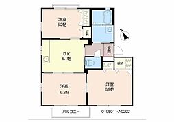 アリッサムKA 3DKの間取図画像