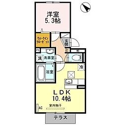 クラポンテM3 1LDKの間取図画像