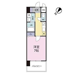 到津の杜桜花 1Kの間取図画像