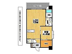 アクシオ三萩野 1LDKの間取図画像