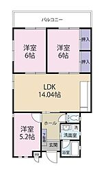 サンシティ三萩野 4DKの間取図画像