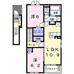 レジデンスソレイユ 2LDKの間取図画像