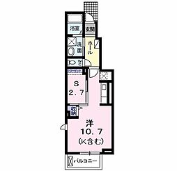 J・サクレ葛原1 ワンルームの間取図画像