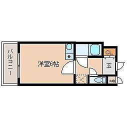 シャルム小倉中津口 ワンルームの間取図画像