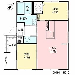 プリマヴェーラB 2LDKの間取図画像