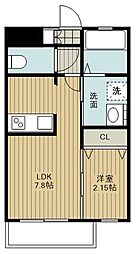 studie4小倉離宮 1LDKの間取図画像
