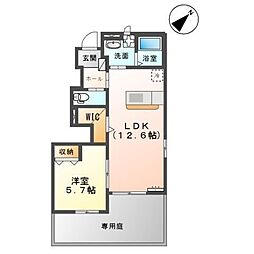 フラワーヒルズ 1LDKの間取図画像
