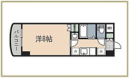 ロイヤルパレス72 1Kの間取図画像