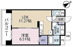 センターマーク三萩野 1LDKの間取図画像