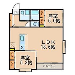 フォルツァドットミユ 2LDKの間取図画像