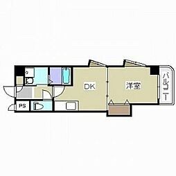 ヒット馬借ビル 1DKの間取図画像