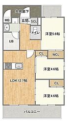 コンダクトレジデンス二島 3LDKの間取図画像