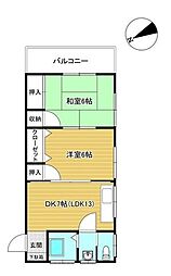 ハイム霧ヶ丘 2DKの間取図画像