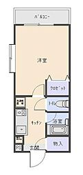 M2ビル 1Kの間取図画像