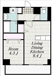 ソルディアス 1LDKの間取図画像