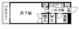 シティルーム都 1Kの間取図画像