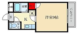 プランドール牧野駅前 1Kの間取図画像