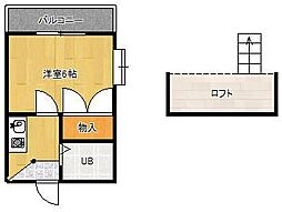 パディハイツ ワンルームの間取図画像