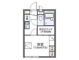 レオパレス潮騒 1Kの間取図画像