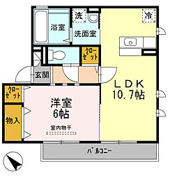 クレアメゾン 1LDKの間取図画像