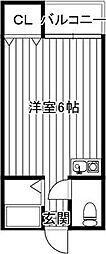 スクエアコート津田 ワンルームの間取図画像