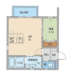 Kastalia長栄寺 1LDKの間取図画像