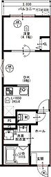ウイング牧野駅前 1LDKの間取図画像